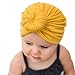 Voberry Kids Baby Bohemian Head Wrap Cap Cute Cotton Turban Knot Hat (Yellow 1)