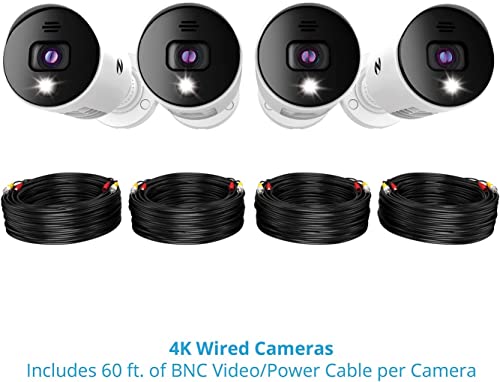 Night Owl 8 Channel 4K Bluetooth DVR with 1TB Hard Drive and 4 Wired 4K Spotlight Cameras with Audio Alerts and Sirens
