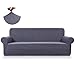 TASTELIFE Sofa Slipcovers Couch Cover 1-Piece Stretch Jacquard 3 Cushions Shield 3 Seat Slipcovers for Sofas Furniture Protector Gray Sofa Size
