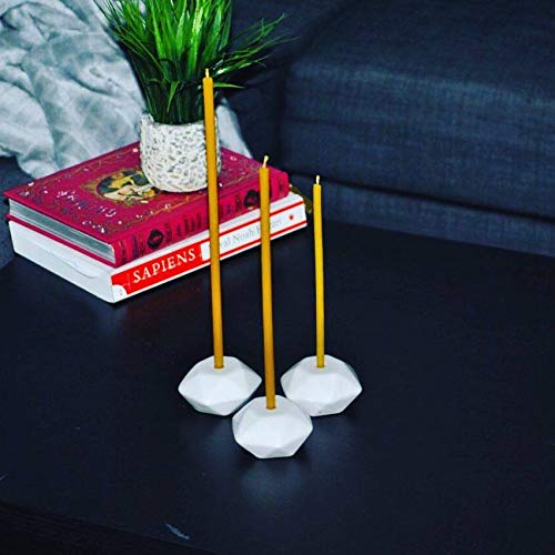 Votprof 30 Natural 100% Pure Beeswax Taper Candles (8 in) Natural Honey Scent, Dripless, Smokeless, Nontoxic