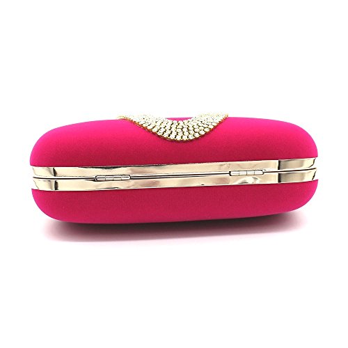 Kingluck Velvet Wedding/Special Occasion Clutches/Evening Handbags(More Colors) (hotpink)