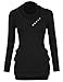 Timeson Women's Pullover T-Shirt Long Sleeve Cowl Neck Buttons Knitting Top
