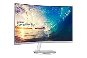 Side angle of silver curved monitor