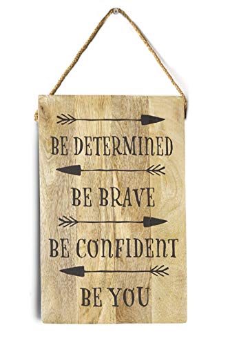 GoCraft Decorative Wooden Wall Signs | 12" X 8" Vintage Hanging Rope Plaque with Quotes Sayings (Be You) [CC0221-MI] - Thumbnail 4