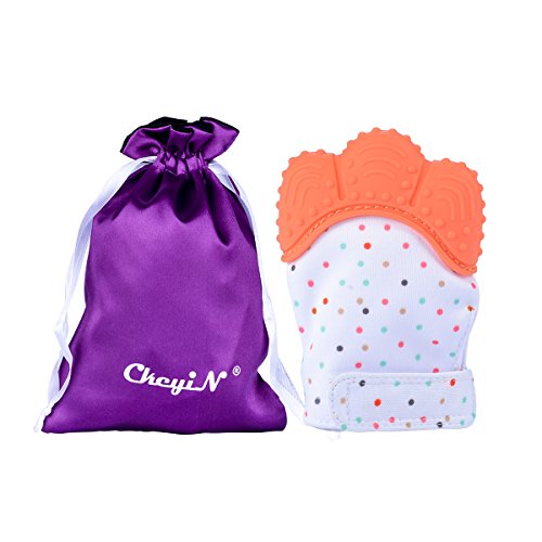 Ckeyin [2 pack] teething mitten silicone mitten teether…