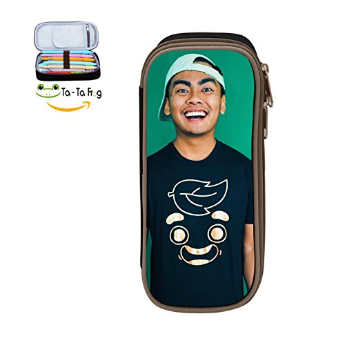 Guava_Juice Custom Pencil Case - Big Capacity Double Zipper Multifunctional Black Stationery Bag For Kids