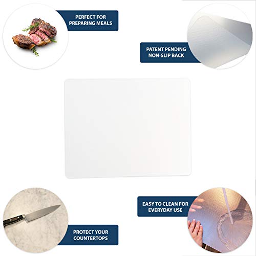 Frosted Clear Flexible Extra Thick Plastic Cutting Board Mat (12 x 15