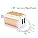 Dual USB Wall Charger, HUHUTA 3 Pack 2.1A 2-Port Powerful Universal Home Travel USB Charger Plug Fast Charging Block for iPhone iPad iPod, Samsung Galaxy, LG, Nexus, Note, Google and more