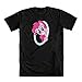 My Little Pony Pinkie Pie Portals Peek A Boo Adult Black T-Shirt (Adult Large)