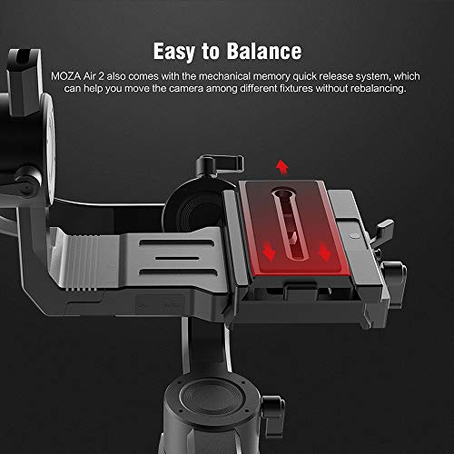 MOZA Air 2 with Hard Protection Case, 3 Axis Handheld Gimbal Stabilizer, 9lbs Payload, 16-Hour Long Working Time, OLED Display, 4 Axis 8 Follow Modes for DSLRs Mirrorless and Pocket Cinema Cameras