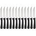 Tezzorio (Set of 12) Serrated-Edge Pointed-Tip Steak Knives, 5-Inch Stainless Steel Blade Steak Knives with Plastic Handles for Restaurants
