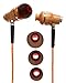 Symphonized NRG Premium Genuine Wood in-Ear Noise-isolating Headphones with Mic (Orange Stripe)