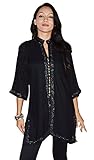 Moroccan Caftans Womens Marrakesh Tunic Dress X-Large Black