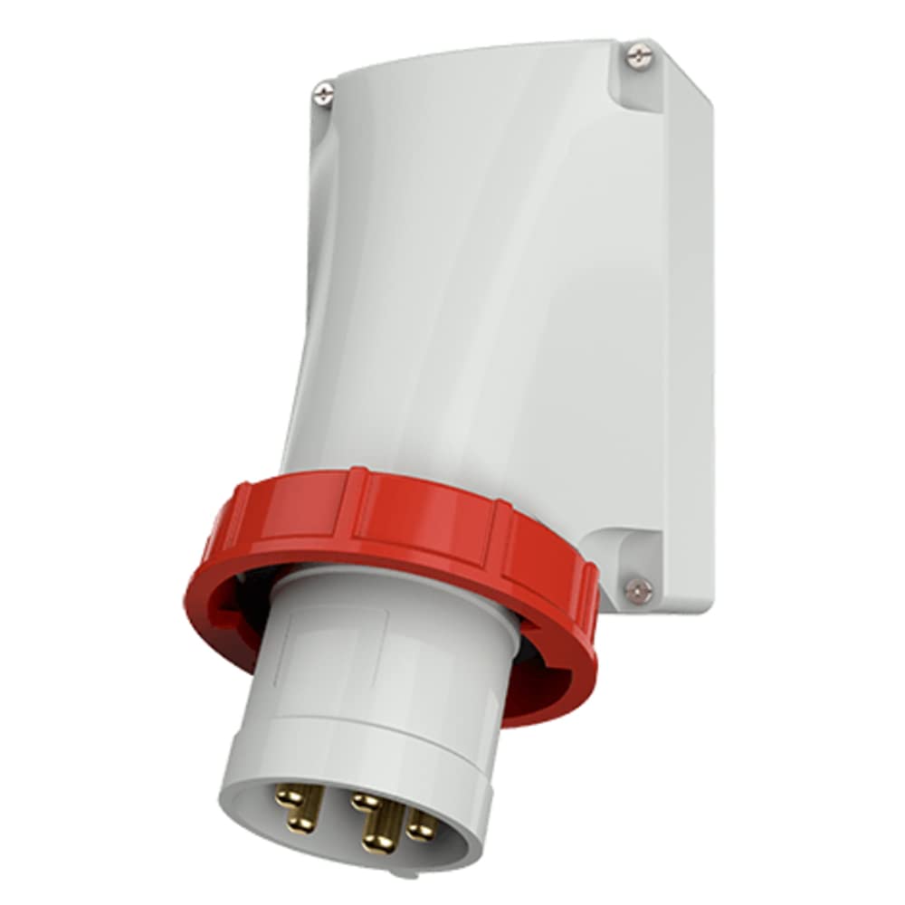 Mennekes 101200046 Pegs Wall-Mounted, Outlets CEE, 400 V, 50 – 60 Hz., 63 A, 5-pin, IP 67, 5 Package, Red