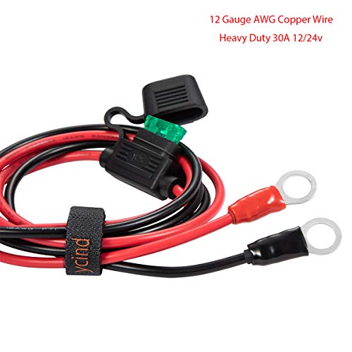 DIY Series YCIND Female Cigarette Lighter Socket Dual USB Charging Power Outlet Heavy Duty 30A Fuse 12V Car Truck Boat Marine RV Mobile DIY Kit 12AWG Cord 3Ft