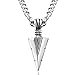 Besteel Jewelry Stainless Steel Arrowhead Pendant Necklace for Men Biker Punk 24'' Chain