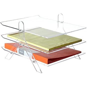Amazon.com : Clear Acrylic 3-Tier Office Desktop Document Tray & File ...