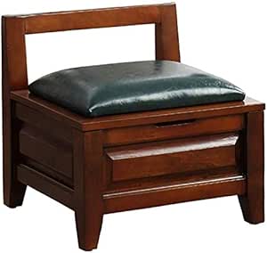 Tangrong Banco de Madera pequeña otomana de Almacenamiento Cubo Resto