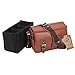 Koolertron Waterproof Vintage fashionable PU Leather DSLR Camera Bag Shoulder Messenger Bag Fit DSLR with 2 lenses For Canon Sony Nikon Canon Olympus And So On (Brown)