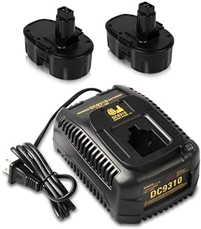18V DC9310 Charger with 2Pack DC9096 Battery Set for Dewalt 18V Ni-CD & Ni-MH Cordless Drill XRP Tool DC9096 DC9098 DC9099 DW9072 DC9091 DC9071 DE9057 DW9096 DW9094