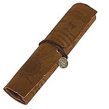 Buytra Retro Vintage Pirate Treasure Map Pattern Canvas Roll Up Pencil Bag Cosmetic Pouch Card Holder