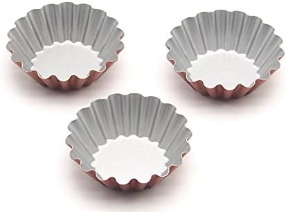 YingYing Molds 12-Pack Flower Reusable Cupcake and Muffin Baking Cup, Egg Tart Mold, Red Color