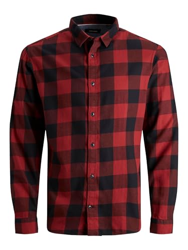 Herren Hemd Jjegingham Twill Shirt L/S Noos, Rot (Brick Red/Slim Fit), M