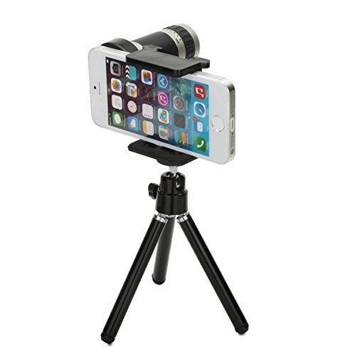 Shopping_Shop2000 Universal Phone Mount Holder 8X Optical Telephoto Telescope Manual Focus Camera Lens with Mini Tripod Stand for iPhone 4 4S 4G 5 5G 5S 5C Samsung Galaxy S3 i9300 S4 i9500 S5 I9600 Note 3 N9000 LG Blackberry Motorola Sony cell phone (8x L - Thumbnail 3