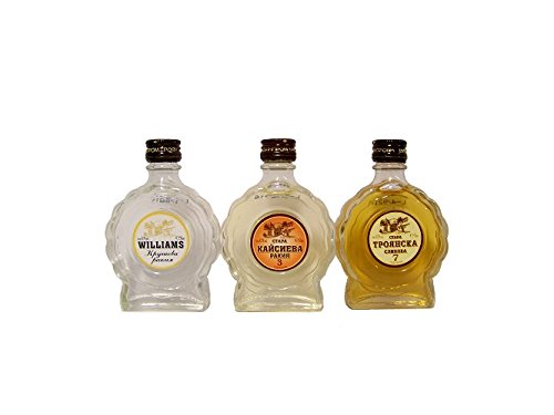 3 kleine Probierfläschen (5cl) bester bulgarischer Obstbrände
