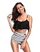 LALAVAVA Women's High Waisted Bikini Sets Flounce Bikini Crop Top Monokini Bathing Suits