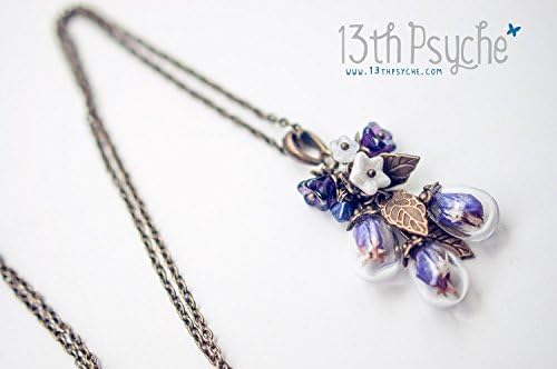 Dried Flower bouquet necklace, glass globe pendant, flowers necklace, bronze pendant miniature terrarium necklace, christmas gift for women