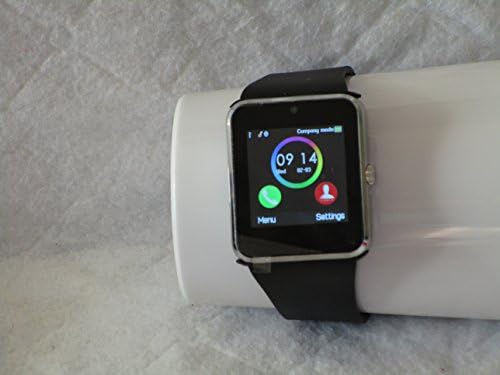 Amazing Specialty Smart Watch GT08 - Bluetooth connects Android or iPhones - SIM + micro SD Memory Card Slots - Fitness Tracker - Sleep + Sedentary Monitor - Camera Phone Text FB Audio (Sil-Blk Color)