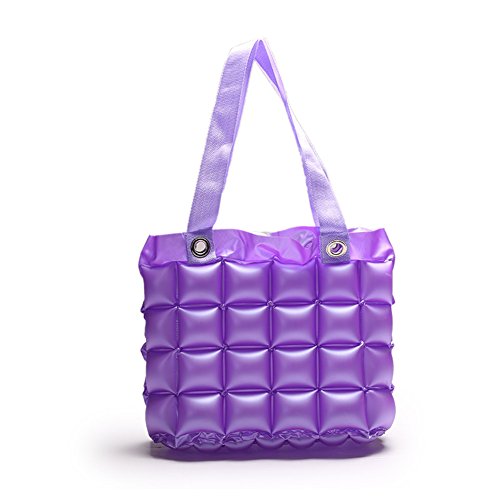 Scurtain Summer Inflatable Beach Travel Tote Bag Holiday Stylish Handbag Bubble Shoulder Bags (Purple)