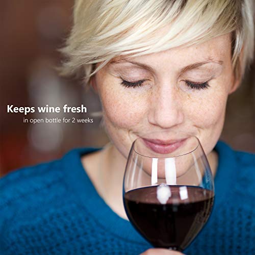 Wine Vacuum Bottle Preserver Saver – Vacu-Win - for Advanced Wine Preservation - Best Wine Sealer Kit - with 3 Vacuum Re-usable Wine Stoppers – Black