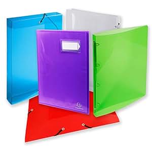 Exacompta CRISTAL - Archivador con anillas, transparente: Amazon.es