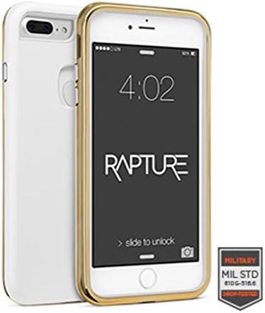iPhone 8+ 5.5" Case, Cellairis Rapture Elite 3-Layer Grippy Protective Shockproof Rugged Impact Polycarbonate/Silicone Defense Case for Apple iPhone 8 PLUS - Matte Finish (Gold/White)