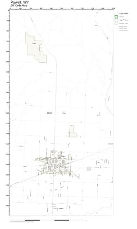 Amazon.com: ZIP Code Wall Map of Powell, WY ZIP Code Map Laminated