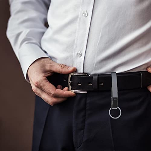 GYGYL 2 Pack Tactical Stealth Key Ring Holder for Police and Fire Agencies Duty Belt, Quick Release Key Holder with 2 Detachable Keyring for Max 2.25 Inch Belt-Silvery