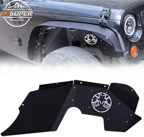 Amazon Zesuper フロントインナーフェンダー 07 18 ジープ用 フェンダパネル 車 バイク