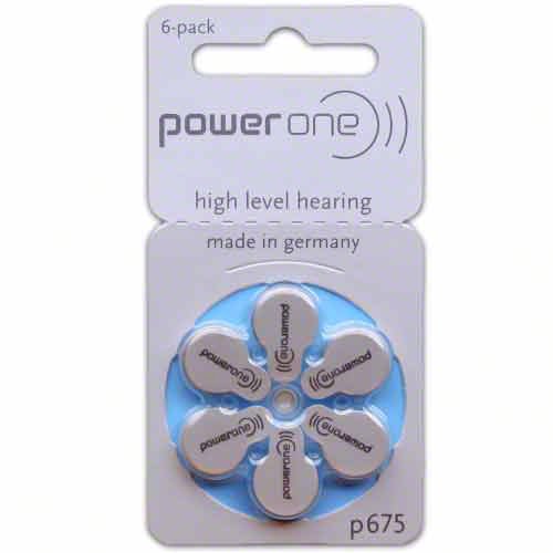 Powerone size 675 Hearing Aid Battery No Mercury made in Germany Genuine Pack 60