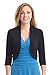 REKUCCI Women's Soft Knit Rounded Hem Stretch Bolero Shrug (Large,Black)