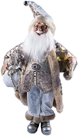 Santa Claus Figurine Doll in Gold - Standing Santa Figure - Holiday Decorations & Ornaments - Xmas Gift Ideas