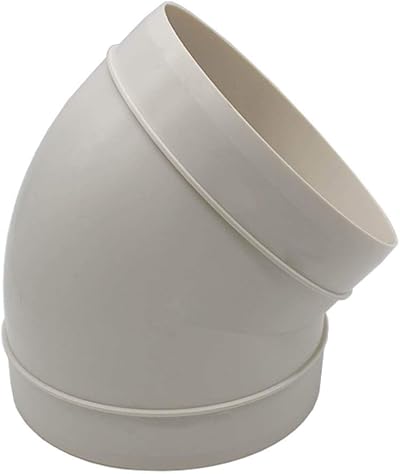 Kair 150mm 6in Plastic Ducting 45 Degree Elbow Bend White Spigot