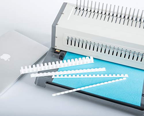 BNC 19 Rings Letter Size Plastic Comb Bindings White Color Pack of 100 6mm (1/4")