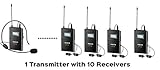 Wireless Acoustic Transmission System Tour Guiding, Simultaneous Translation, Audio-visual Eduation,10-person Tour Group Guide/ Church Assistive Listening System Package,als System (1 Transmitter and 10 Receivers) Assisted Listening System
