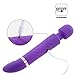 Luxsire Massager Wand Handheld Electric Cordless Therapeutic Dual-Pleasure Multi-Speed Wireless Waterproof USB Rechargeable Purple