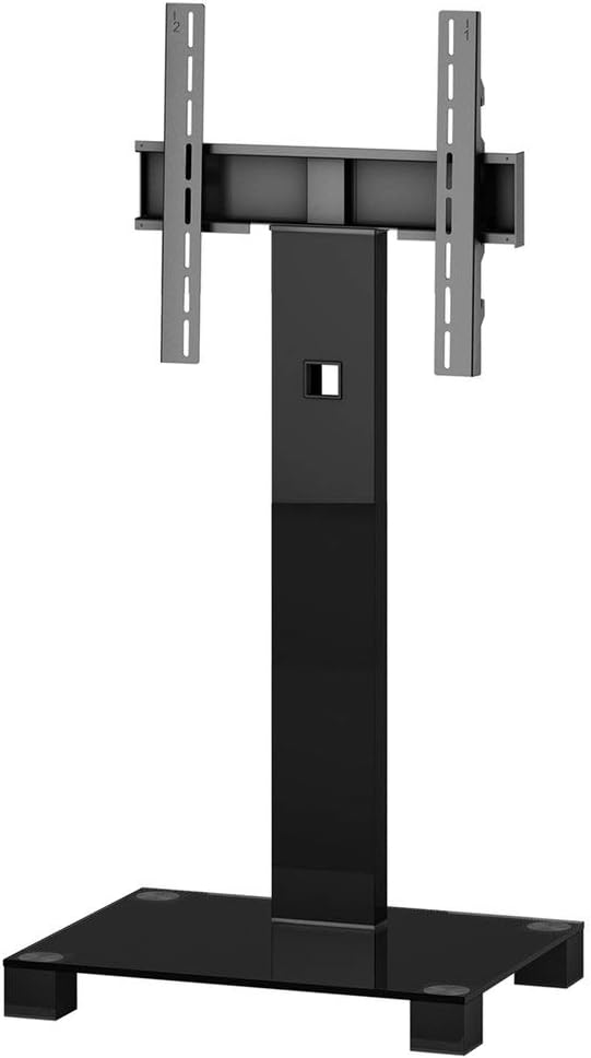 SONOROUSPL-2510 Premium TV Stand for Living Room - Luxury TV Floor Stand with Tempered Glass Base and Wheels - LED TV Mount Stand Bracket Supports Swivel 24 Degrees - Television Stands for 65 Inch TV