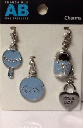 AB Amanda Blu 'It's A Boy' Charms! 4 Top Quality, Metal Charms with Lobster Clasp!