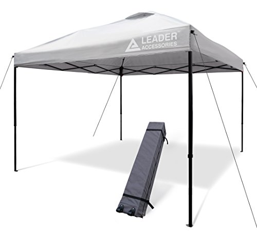 Leader Accessories 10′ x 10′ Instant Canopy Pop Up Canopy Straight Leg Wheeled Carry ...