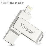USB Flash Drive Yafeite Memory Stick 32GB External Storage Expansion ,Thumb Drive Lightning Connect iPhone Android 2 in 1 Silver